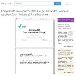 Comptabilité Environnementale (Elargie) Alexandre Rambaud AgroParisTech / Université Paris-Dauphine - PDF Free Download