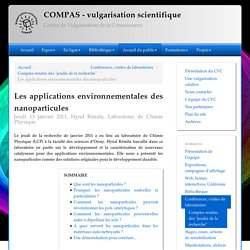 Les applications environnementales des nanoparticules - COMPAS - vulgarisation scientifique