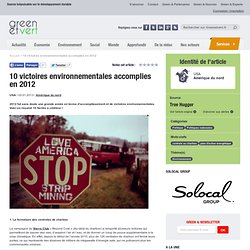 10 victoires environnementales accomplies en 2012