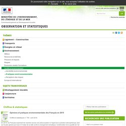 Opinions et pratiques environnementales des Français en 2015 [Publications, Chiffres & statistiques] : Observation et statistiques