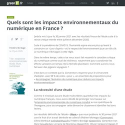 Quels sont les impacts environnementaux du numérique en France