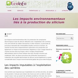 Les impacts environnementaux liés à la production du silicium – EcoInfo