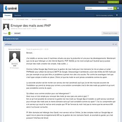 Envoyer des mails avec PHP - Forum Online.net