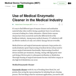 Use of Medical Enzymatic Cleaner in the Medical Industry