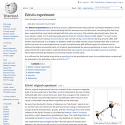 Eötvös experiment