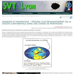 Granites et migmatites : témoins d’un épaississement de la croûte continentale dans une chaîne de montagnes - SVT Lyon