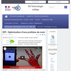 EPI : Optimisation d’une prothèse de main