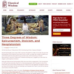 Three Degrees of Wisdom: Epicureanism, Stoicism, and Neoplatonism