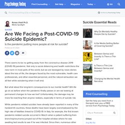 Are We Facing a Post-COVID-19 Suicide Epidemic?