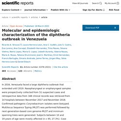SCIENTIFIC REPORTS 18/03/21 Molecular and epidemiologic characterization of the diphtheria outbreak in Venezuela