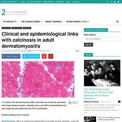 Clinical and epidemiological links with calcinosis in adult dermatomyositis