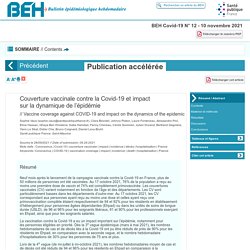 Couverture vaccinale contre la Covid-19 et impact sur la dynamique de l’épidémie / Santé publique France, novembre 2021