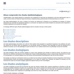 Etudes épidémiologiques