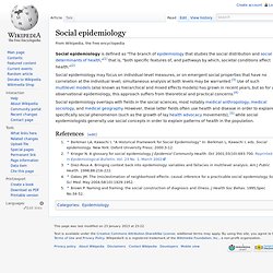 Social epidemiology @wikipedia.org