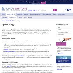 ADHD Epidemiology - Prevalence & geographical factors