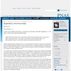 Epigenetics: Core misconcept