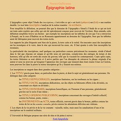 Epigraphie accueil