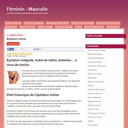 Epilation intime - Les poils pubiens, tant