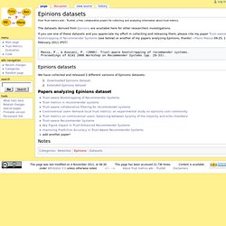 Epinions datasets - Trust metrics wiki - Trustlet