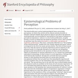 Epistemological Problems of Perception