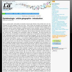 Epistémologie : article géographie - introduction - Geographica !