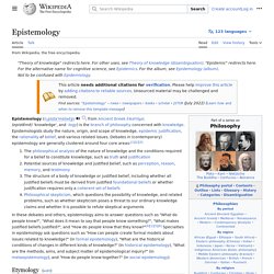 Epistemology - Wikipedia