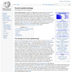 Social epistemology