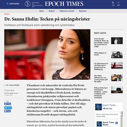 Dr. Sanna Ehdin: Tecken på näringsbrister