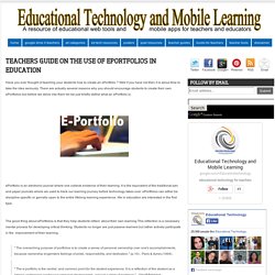 Teachers Guide on The Use of ePortfolios in Education