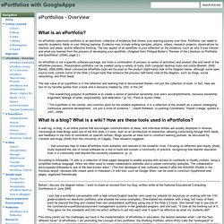 ePortfolios - Overview - ePortfolios with GoogleApps