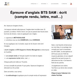 Épreuve d'anglais BTS SAM : écrit (compte rendu, lettre, mail...) - BTS AM