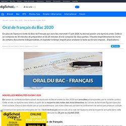 Épreuve orale bac de français 2020 : déroulement