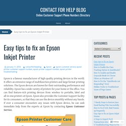 Easy tips to fix an Epson Inkjet Printer