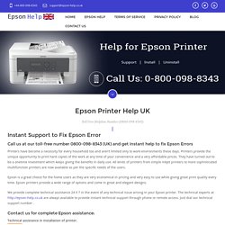Epson Printer Contact Number UK 0800-098-8343 Epson Tech Support Number UK