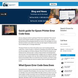 How to Fix Epson printer Error code 0xea ? Call +1-855-626-0142