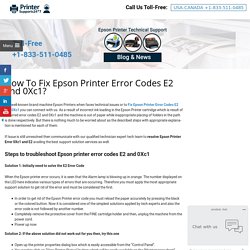 Fix Epson Printer Error Codes E2 and 0Xc1