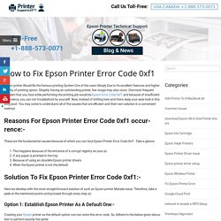 How to Fix Epson Printer Error Code 0xf1