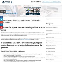 Fix Epson Printer Offline Issue in Windows