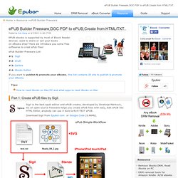 ePUB Builder Freeware,DOC PDF to ePUB,Create from HTML/TXT..