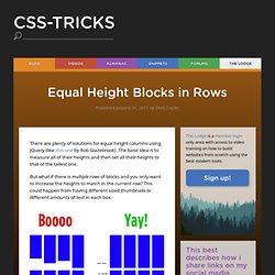 Equal Height Blocks in Rows