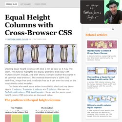 Equal Height Columns with Cross-Browser CSS and No Hacks