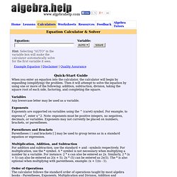 Equation Calculator & Solver