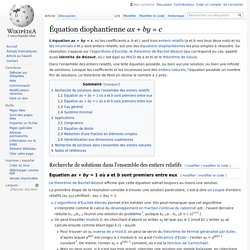 Équation diophantienne ax + by = c