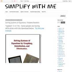 Simplifying Radicals: Solving Systems of Equations: Foldable Booklets