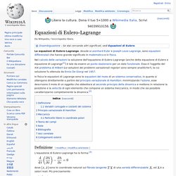 Equazioni di Eulero-Lagrange