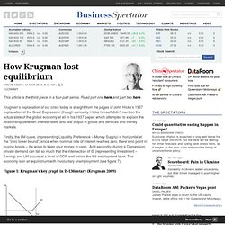 How Krugman lost equilibrium