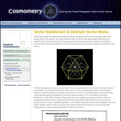 Vector Equilibrium & Isotropic Vector Matrix