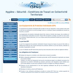 Equipements de Protection Indiviuelle - HSCT2