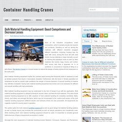 Bulk Material Handling Equipment: Boost Competence and Decrease Losses ~ Container Handling Cranes