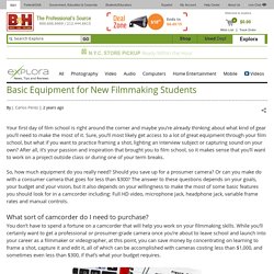 Basic Equipment for New Filmmaking Students